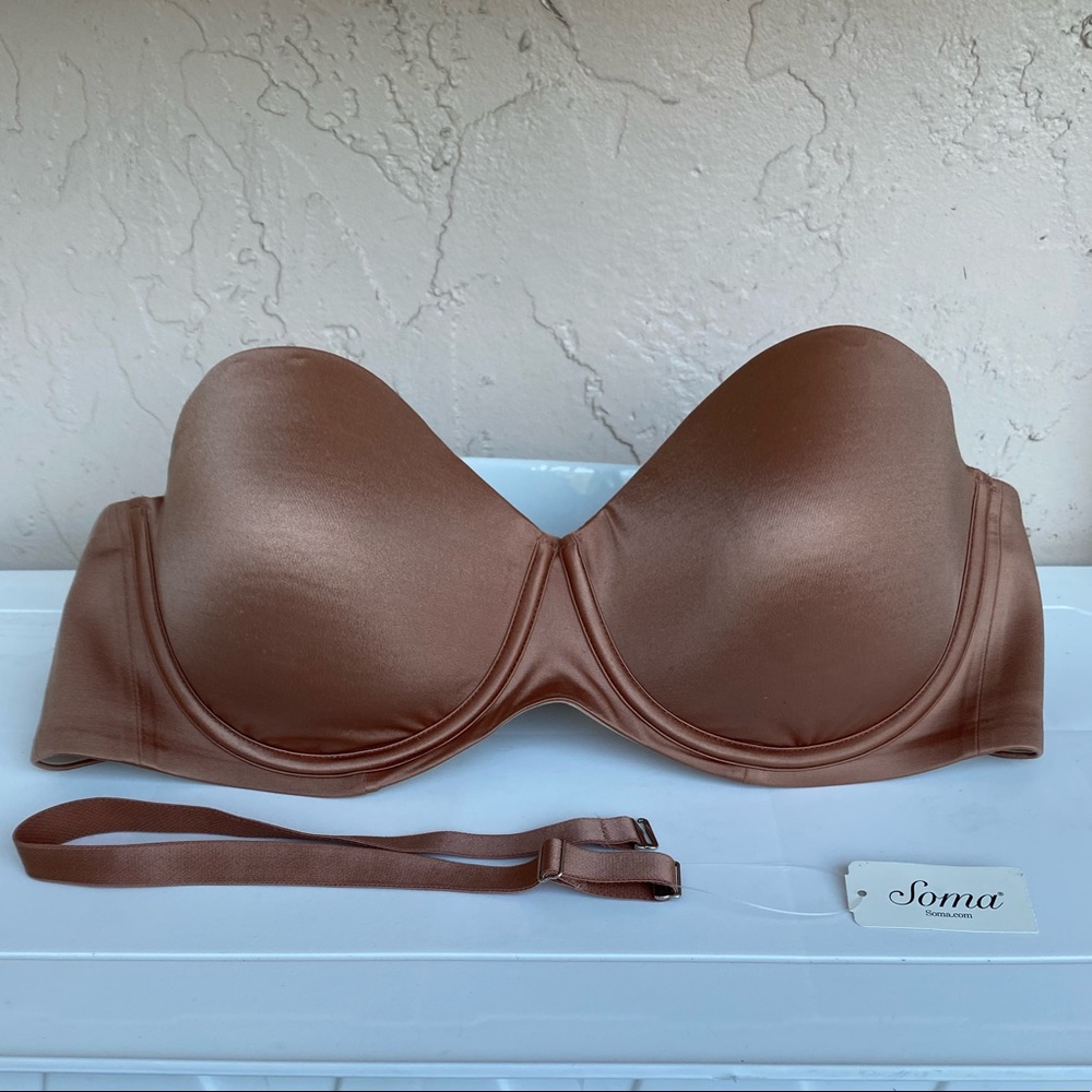 Soma Vanishing Strapless Bra 36DD in Soft Tan